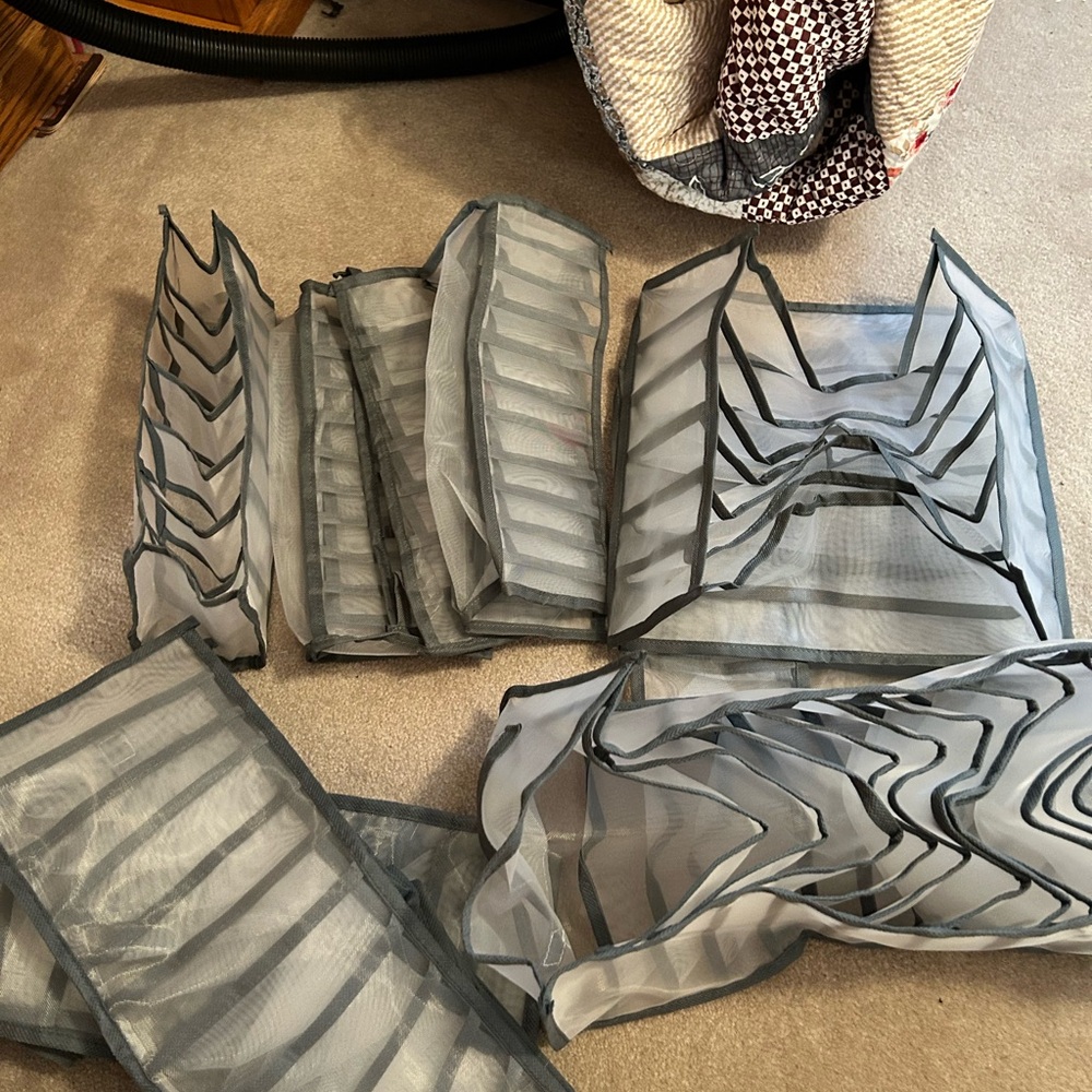 Gray Mesh Storage Organizers